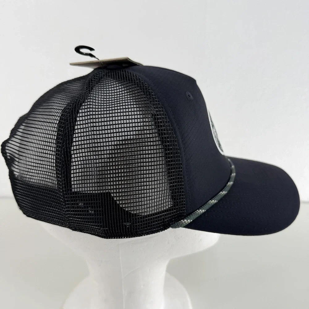 Nike Hat Cap Snap Back L Mens Black Rise Cap Bear Mountain Rope Mesh Trucker